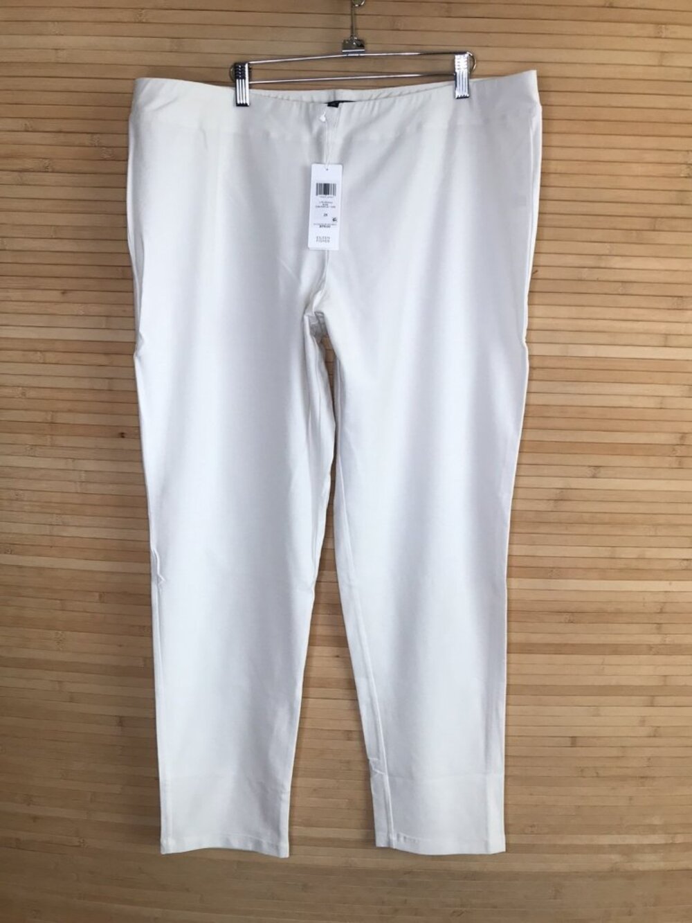 $178 NWT Eileen Fisher 2X Slim with yoke Bone Washable Stretch Pull-on Pants
